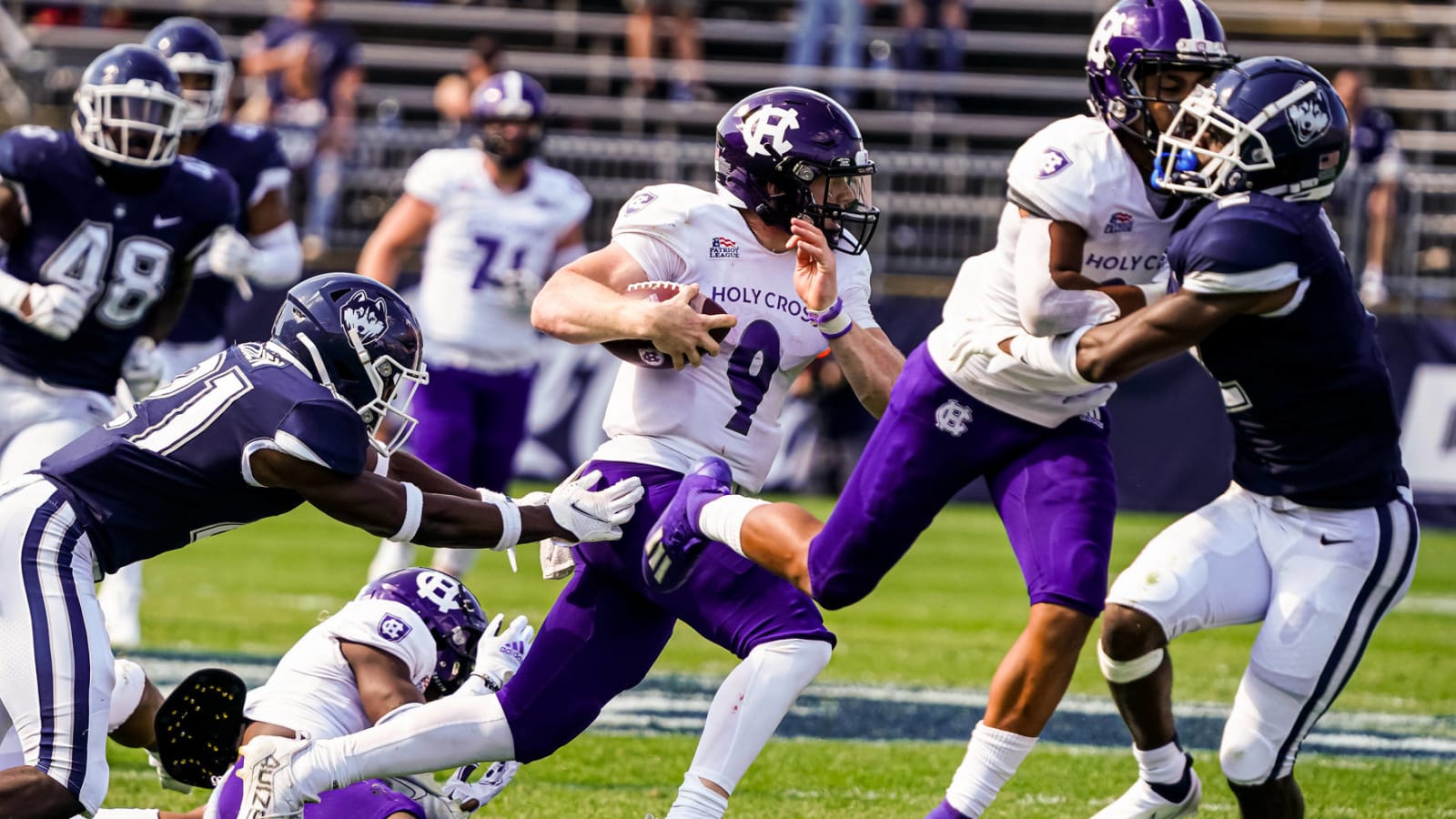 UConn football players display concerning body language late in loss to Holy Cross