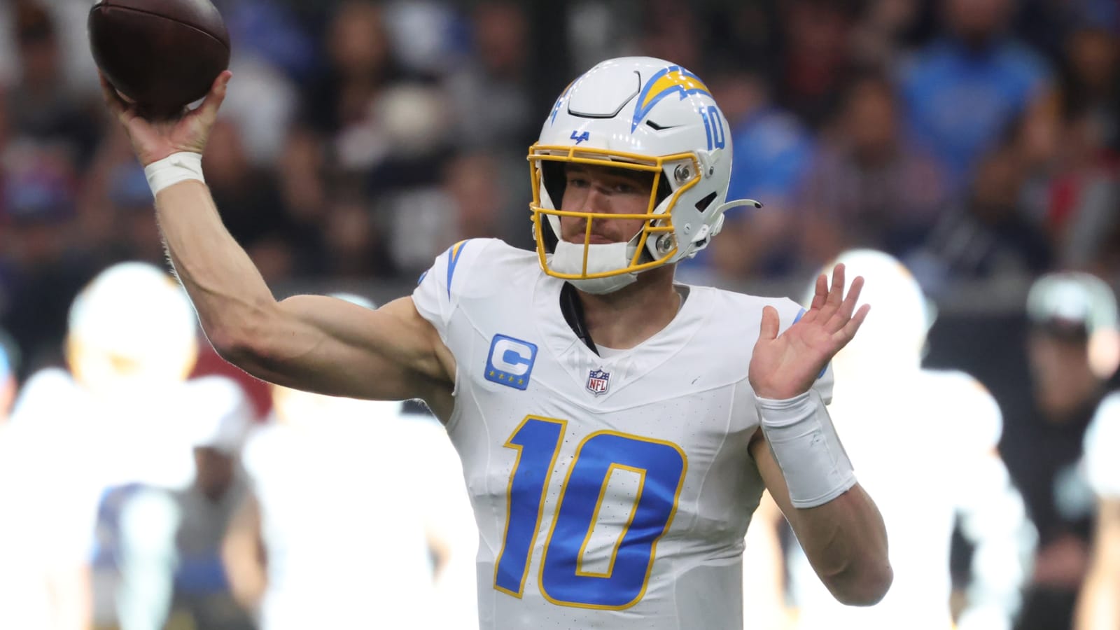 Watch: Justin Herbert matches season interception total with three picks in three quarters