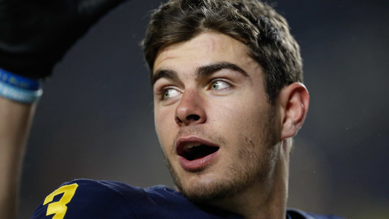 WATCH: Quinn Nordin talks back to Jim Harbaugh after missed field goal 