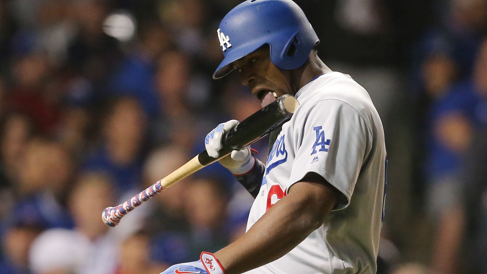 Yasiel Puig gives funny explanation for why he licks his bat