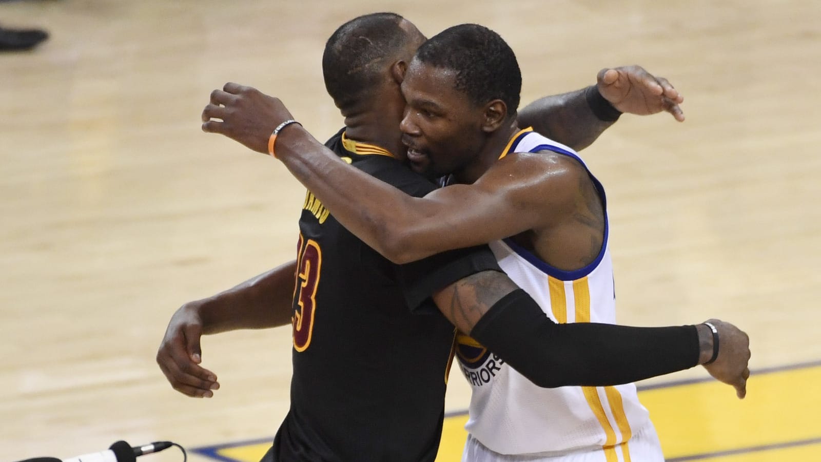 WATCH: LeBron James gives Kevin Durant big hug after losing Finals