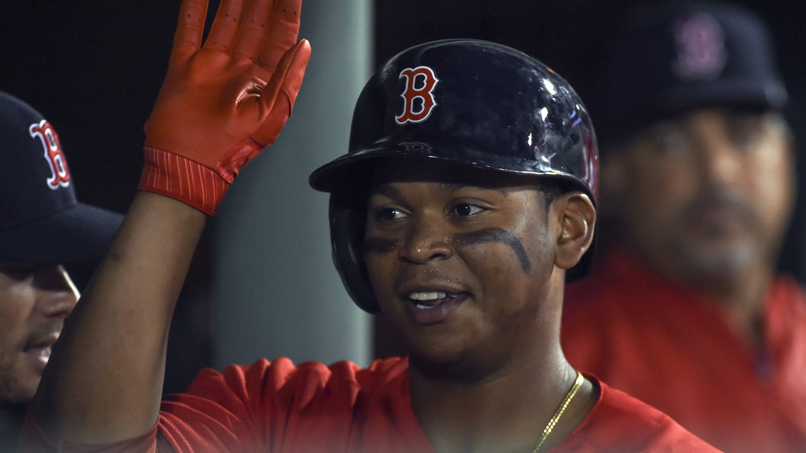 Rafael Devers had a humorous reaction to 'golfing' a home run