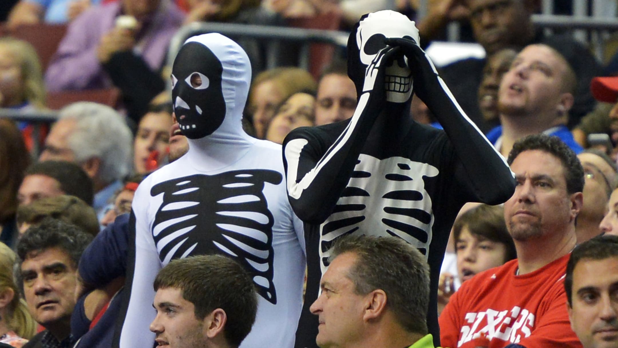 Dodgers fans are seen dressed up in costumes for halloween prior to News  Photo - Getty Images