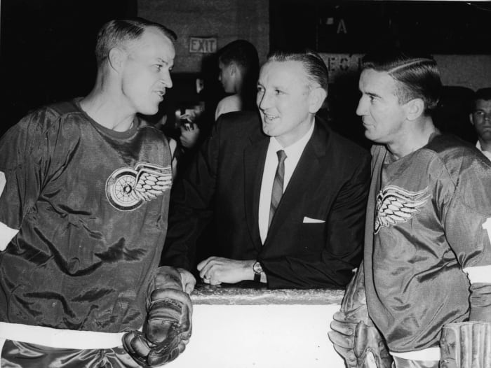 Gordie Howe, Ted Lindsay, Sid Abel