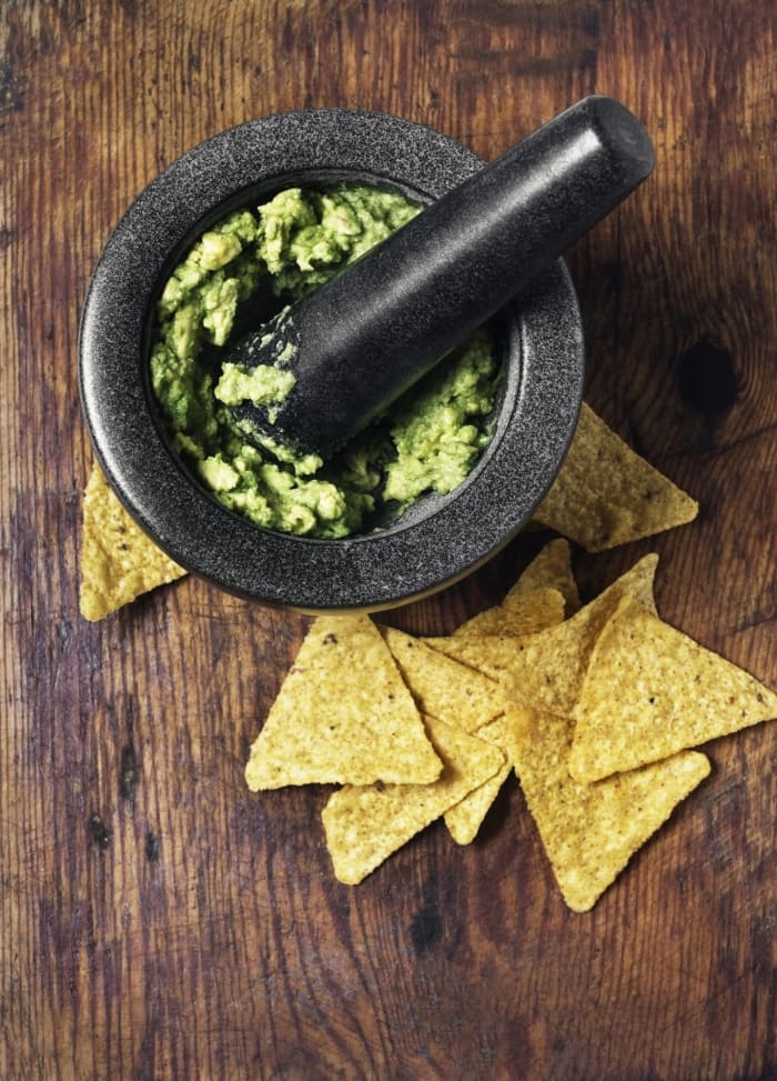 Chips and homemade guacamole