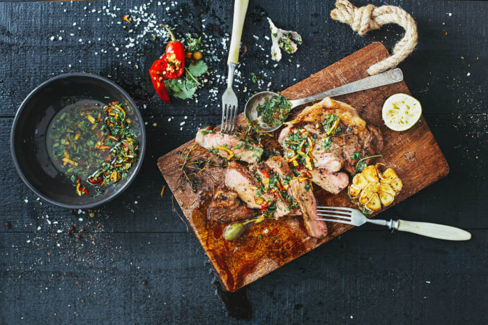 Oven-seared New York strip steak