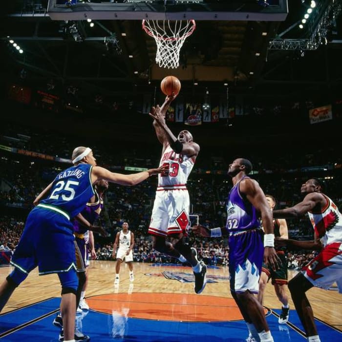 MJ puts up the first All-Star triple-double, 1997