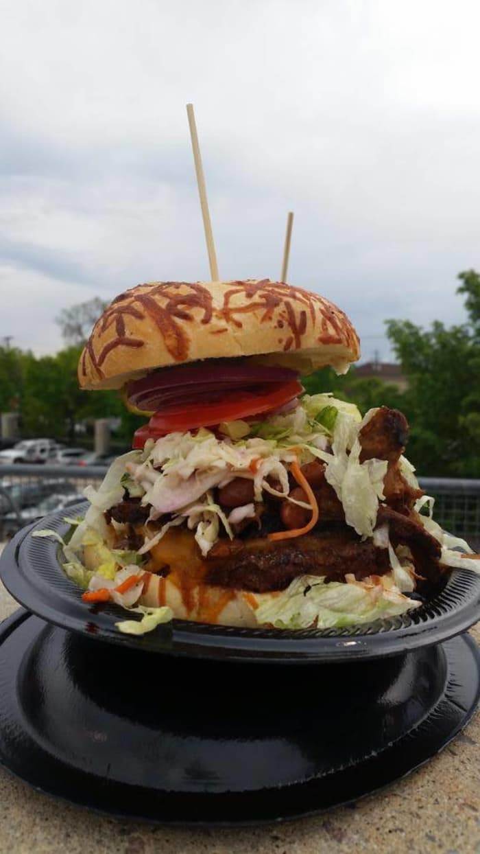 Stacked Smokehouse Burger - Franklin Covey Field, Salt Lake Bees