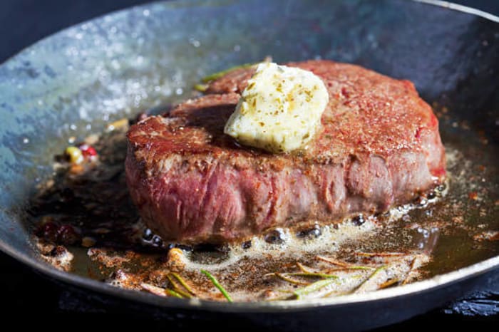 Filet with compound rosemary butter