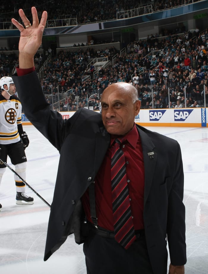 Willie O'Ree takes the ice