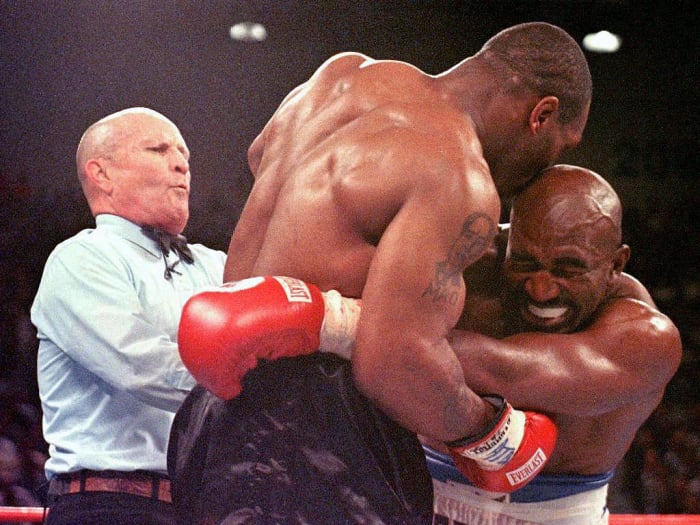 1997: Mike Tyson bites Evander Holyfield's ear