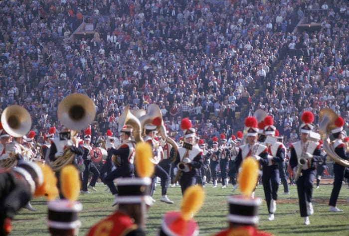 Super Bowl I-III, V, VII-IX, XI-XII, XV, XVII-XIX, XXI halftime show - Marching bands