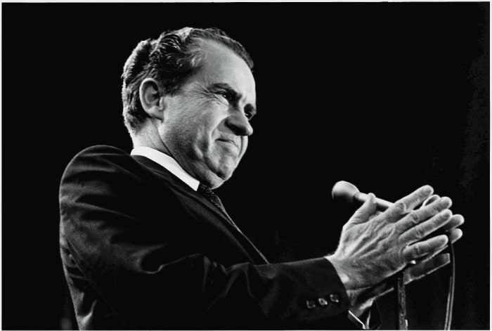 Richard Nixon and David Frost - 1979 Best Spoken Word Album nominees for "The Nixon Interviews with David Frost"