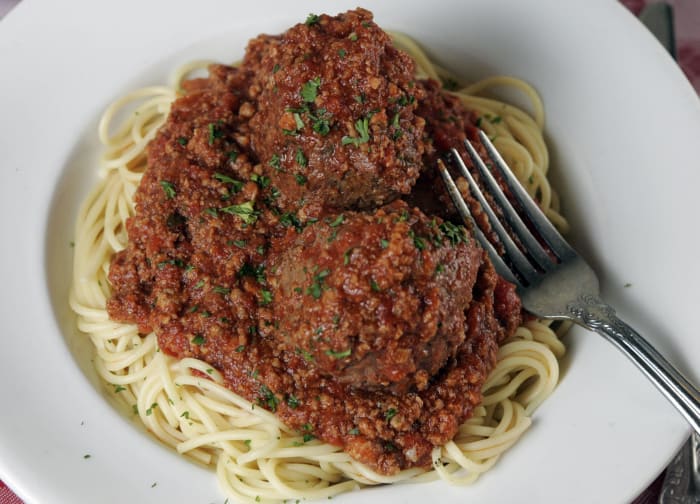 Spaghetti and meatballs