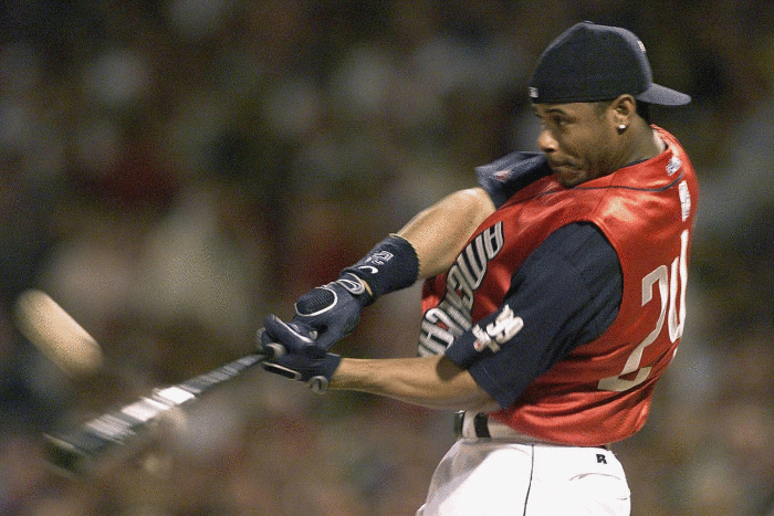 My favorite baseball gif of all time. Griffey hits his 500th home run with  his father watching in the crowd : r/baseball