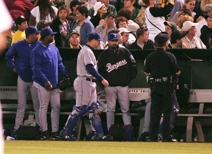2004: Frank Francisco throws a chair
