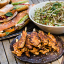 Chicken skewer + Baguette + Salad