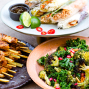 Chicken skewer + Rice Paper roll + Salad