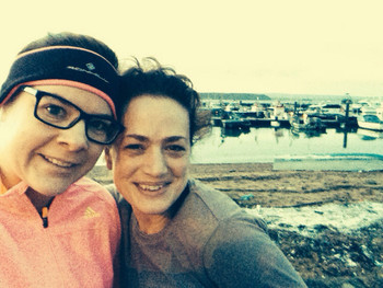 Anna and friend marathon training