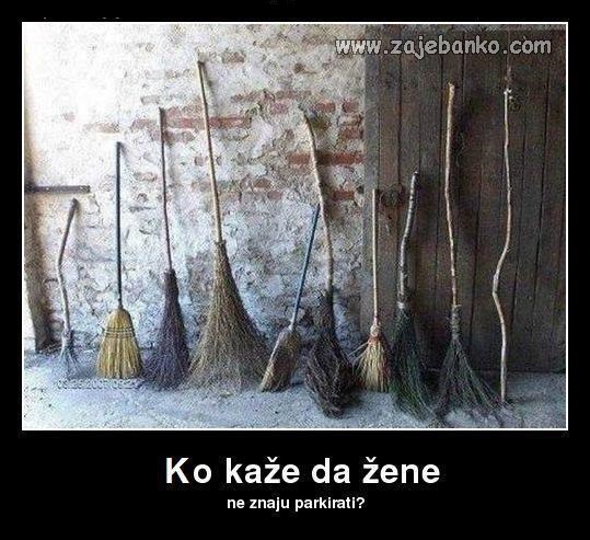 kad žene parkiraju - žena parkira metlu