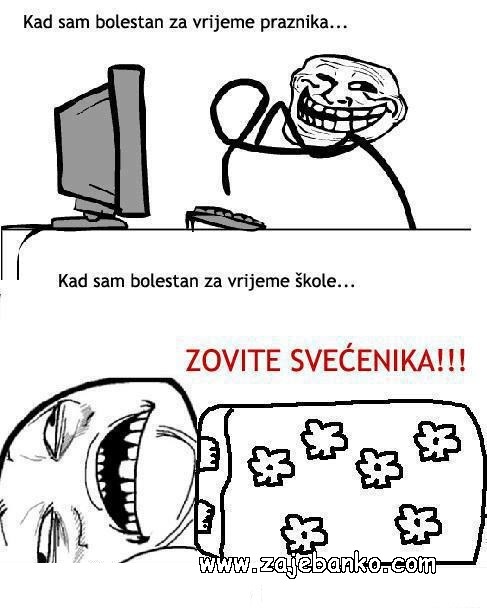 kad si bolestan za vrijeme praznika