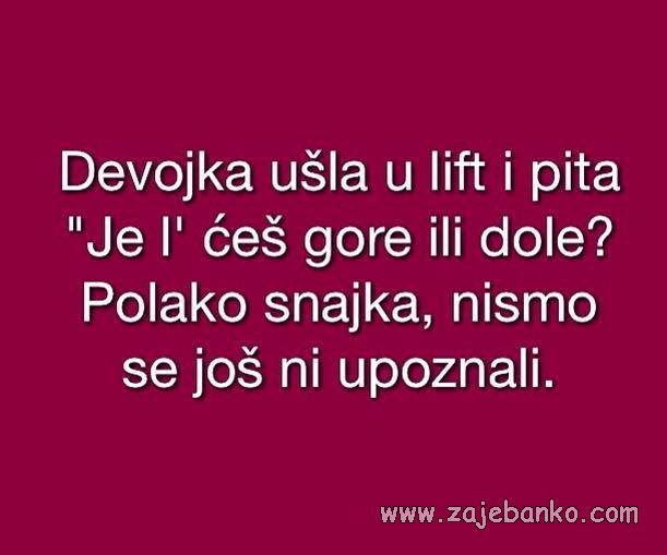 djevojka u liftu vic