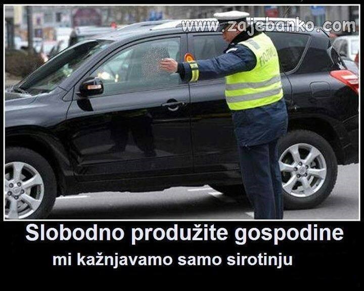 policija zaustavlja sirotinju