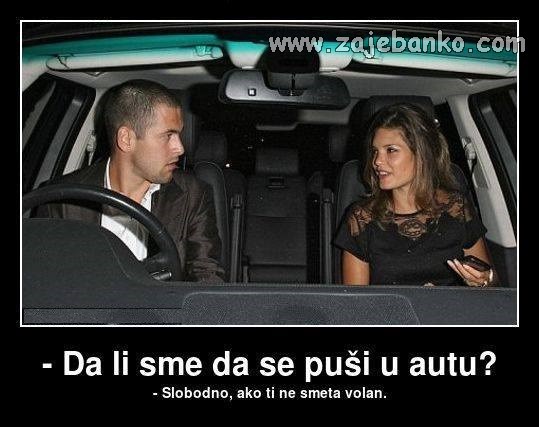 pušenje u autu smiješna slika