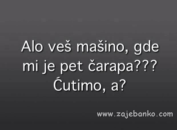 veš mašina pojela čarapu