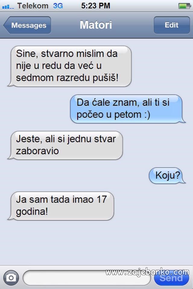 smiješna sms poruka