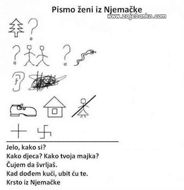 bosanac piše pismo ženi