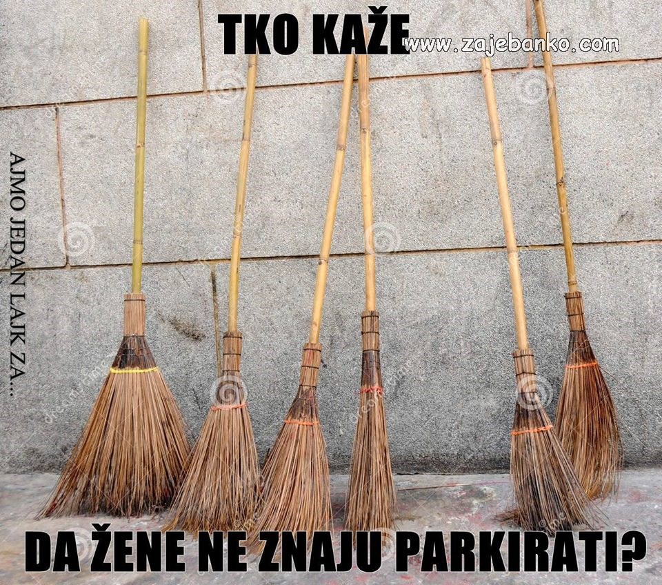 žena parkira metlu