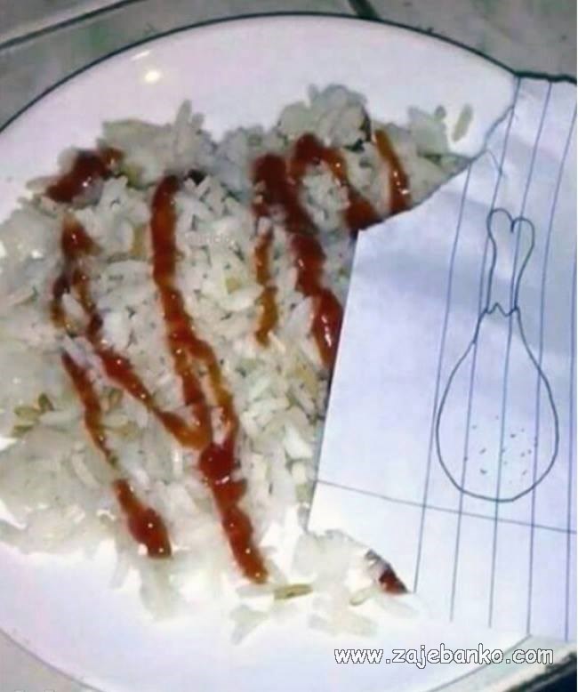 siromašan ručak bez mesa smiješna slika