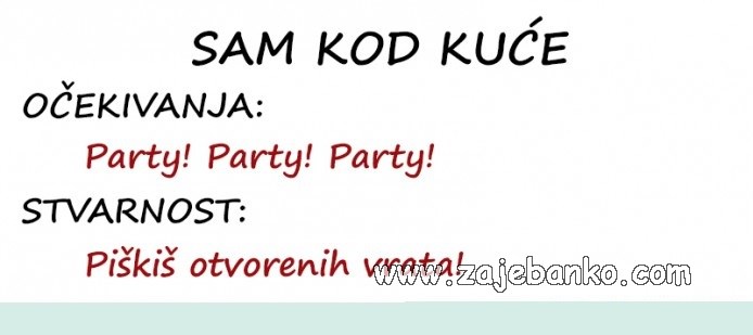 sam kod kuće smiješna slika