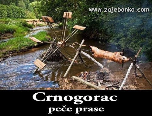 Crnogorac peče prase