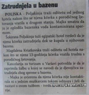 zatrudnjela u bazenu