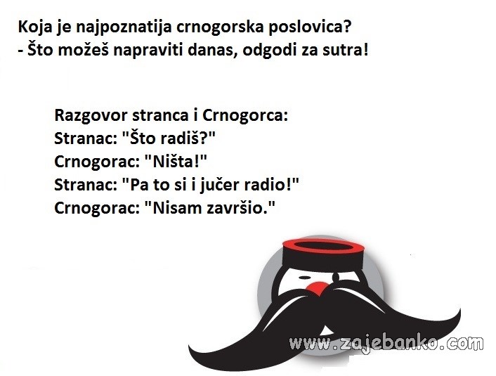 najpoznatija crnogorska poslovica