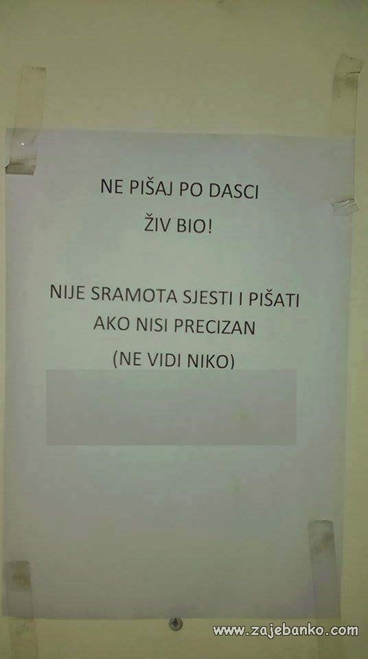 ne pišaj po dasci