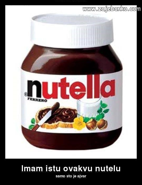 nutella smiješna slika