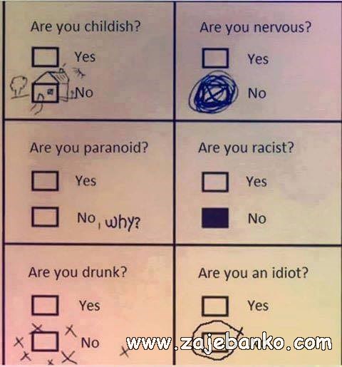 test za glupost