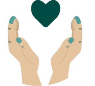 Deux mains qui entourent un coeur