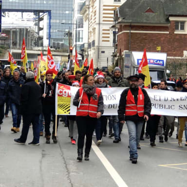 solidarité CGT cheminots grévistes de Rennes