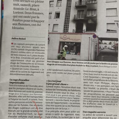 FEU et INNONDATION: Quand les livres s'ouvrent...Pour aider PHILIPPE et CHANTAL