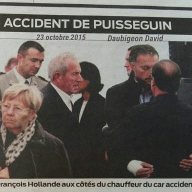 David Daubigeon Accident de Car à Puisseguin le 23 octobre 2015