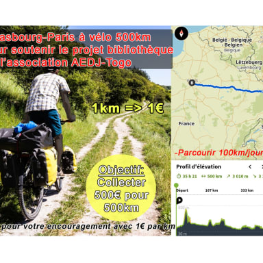 Strasbourg-Paris à vélo: soutenir le projet bibliothèque scolaire