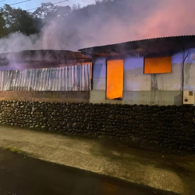 Incendie sur les hauteurs de la mission