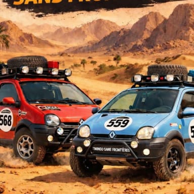 Avec mon association Twingo Sans Frontières, je participe au Twingo Raid