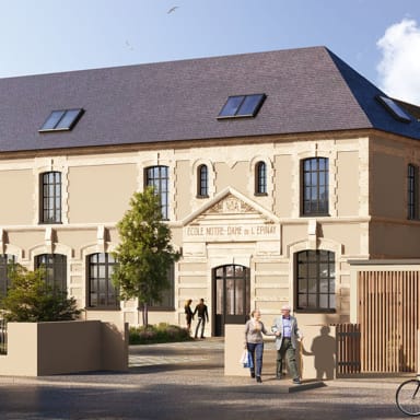 Fresque hall d'accueil résidence sénior (ancien collège Sainte Thérèse)