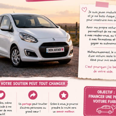 Objectif : financer une petite voiture fiable pour une jeune conductrice motivée