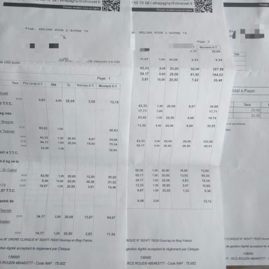 Facture vétérinaire